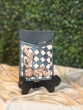 Black Checkered Card Holder